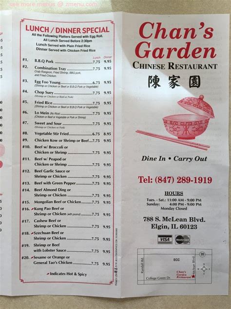 chan garden|Menu .